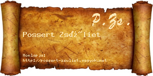 Possert Zsüliet névjegykártya